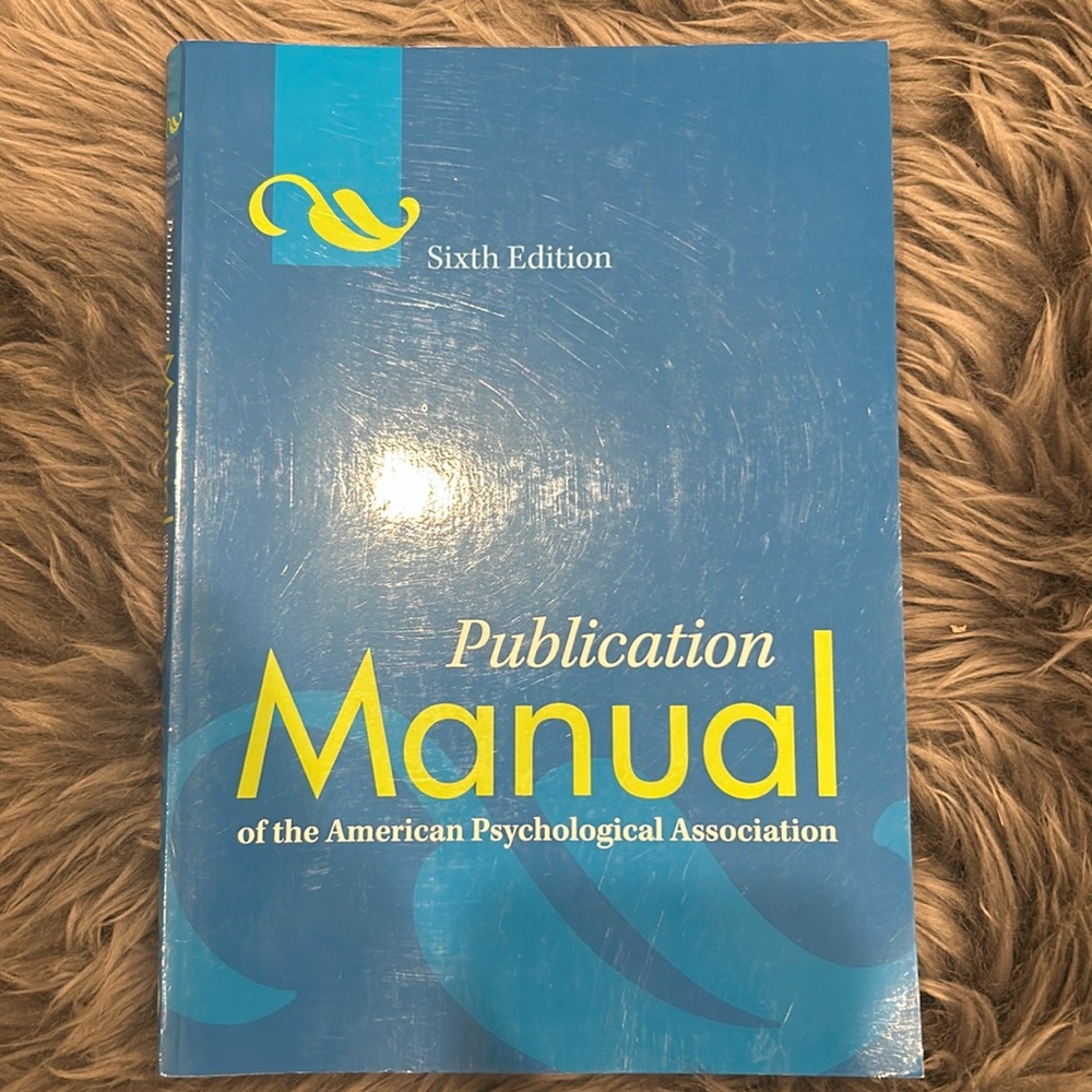 Publication Manual of the American Psychological Association book